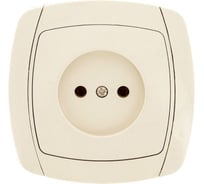 1-местная розетка EKF Париж, без заземления, 10А, бежевая, Simple, SQ ESR10-022-20