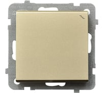 Одноклавишный переключатель Ospel Sonata без рамки, шампанский золотой LP-3R/m/39