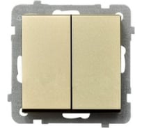 Двухклавишный переключатель Ospel Sonata, без рамки, шампанский золотой LP-10R/m/39