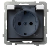 Розетка Ospel Sonata 1-ая с/з, IP44, с крышкой, Schuko, без рамки, белый GPH-1RS/m/00/d