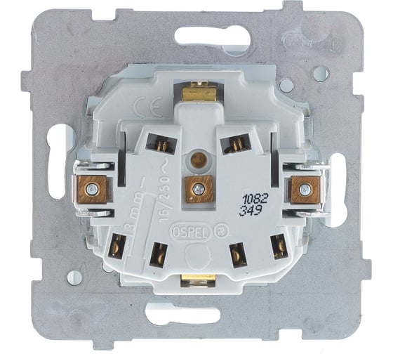 Розетка Ospel Sonata 1-я с/з Schuko, без рамки GP-1RS/m/00