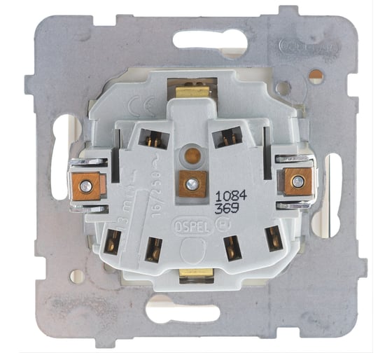 Розетка Ospel Sonata 1-ая с/з IP44, с крышкой, Schuko, без рамки, бежевый GPH-1RS/m/27/d