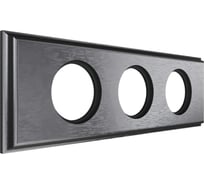 3х-местная рамка Мезонинъ деревянная для скрытой установки, форма - прямоугольник, цвет венге, серия Лахта, коллекция "СенатЪ" GE70863-36