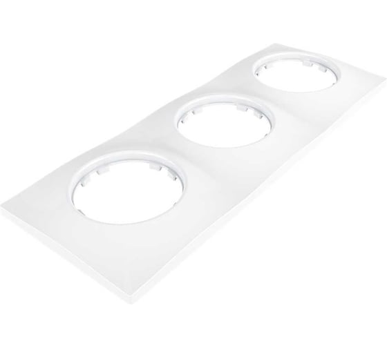 3х-местная рамка Мезонинъ пластиковая, для скрытой установки, волна, цвет белый, серия ЛАХТА GE35733-01 1