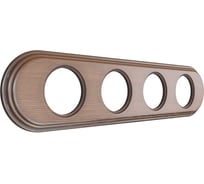 4х-местная рамка Мезонинъ деревянная для скрытой установки, форма - овал, цвет темный дуб, серия Лахта, коллекция "СенатЪ" GE70844-26