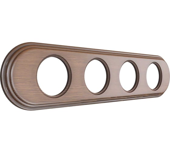 4х-местная рамка Мезонинъ деревянная для скрытой установки, форма - овал, цвет темный дуб, серия Лахта, коллекция "СенатЪ" GE70844-26 1