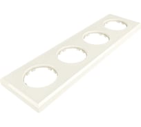 4х-местная рамка Мезонинъ пластиковая, для скрытой установки, прямоугольник, цвет слоновая кость, серия ЛАХТА GE35724-02