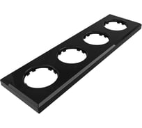 4х-местная рамка Мезонинъ пластиковая, для скрытой установки, прямоугольник, цвет, черный,, серия ЛАХТА GE35724-05