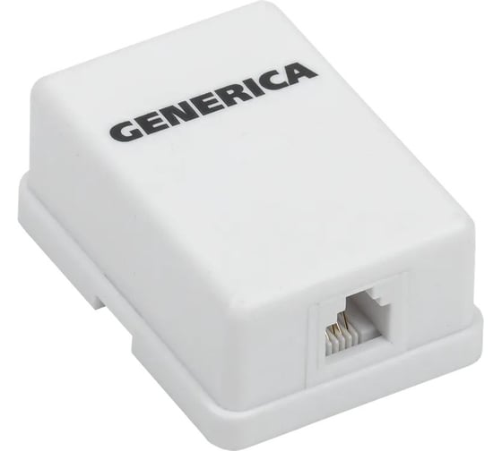 Информационная настенная розетка GENERICA RJ12 кат. 3 UTP 1 порт CS2-3C03U-12-G 1
