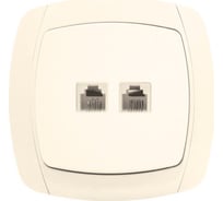 Розетка Phone EKF Париж 2-местная бежевая Simple SQ EST01-134-20