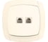 Розетка Phone EKF Париж 2-местная бежевая Simple SQ EST01-134-20 1