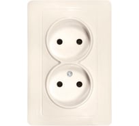 2-местная розетка EKF София без заземления, 10А, бежевая, Simple SQ ELR10-102-20