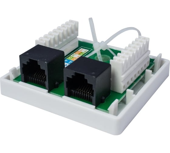 Компьютерная розетка SUPRLAN 8P8C /RJ-45/, UTP, Cat.6, 2 порта 10-0310