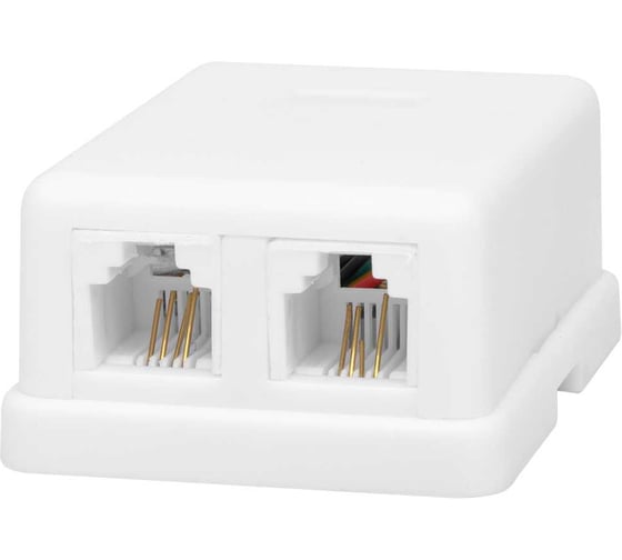 Телефонная розетка SUPRLAN 6P4C /RJ-11/ 2 порта 10-0306