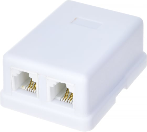 Телефонная розетка SUPRLAN 6P4C /RJ-11/ 2 порта 10-0306