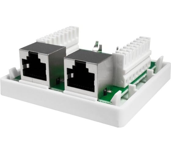 Компьютерная розетка SUPRLAN 8P8C /RJ-45/, FTP, Cat.5e, 2 порта 10-0308