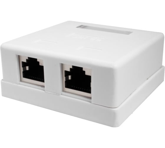 Компьютерная розетка SUPRLAN 8P8C /RJ-45/, FTP, Cat.5e, 2 порта 10-0308 1