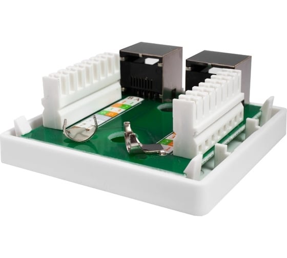 Компьютерная розетка SUPRLAN 8P8C /RJ-45/, FTP, Cat.5e, 2 порта 10-0308