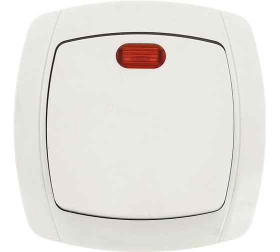 Выключатель EKF Париж, 1-клавишный, с индикатором, 10А, белый, Simple, SQ ESV10-121-10 1