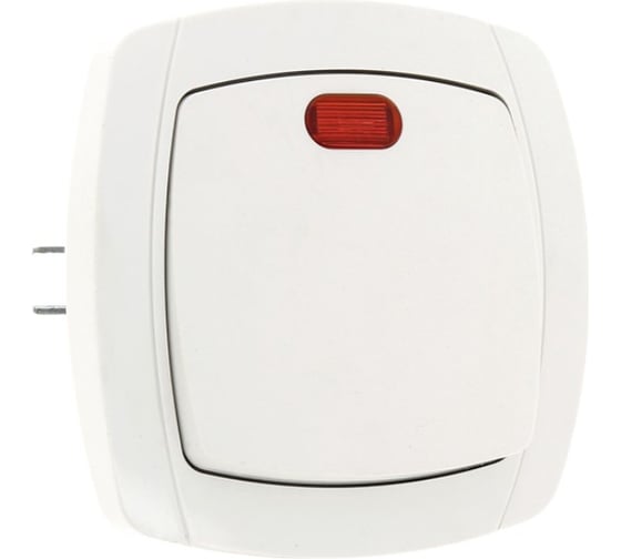 Выключатель EKF Париж, 1-клавишный, с индикатором, 10А, белый, Simple, SQ ESV10-121-10
