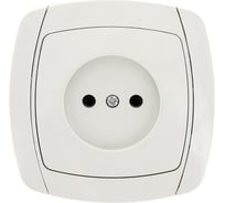 1-местная розетка EKF Париж без заземления 10А белая Simple SQESR10-022-10