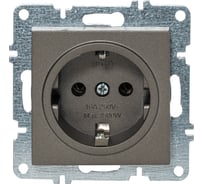 Розетка с заземлением Arvia Electric цвет антрацит 50062000217