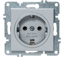 Розетка с заземлением Arvia Electric цвет серебряный 50032000217