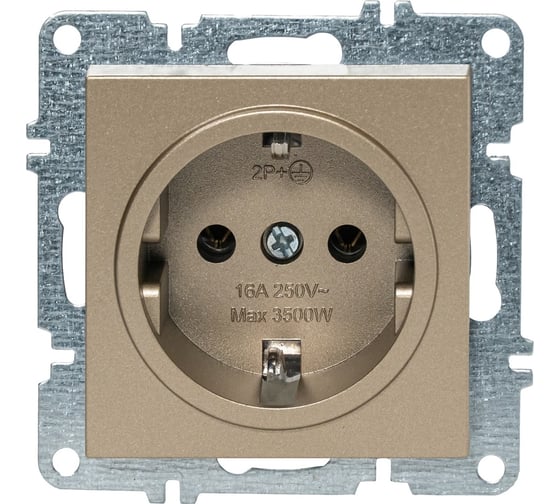 Розетка с заземлением Arvia Electric цвет титановый 50052000217