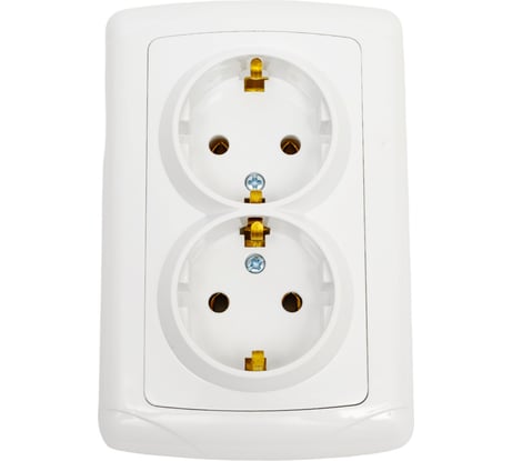 Розетка двойная с заземлением ARTSUN (встраиваемая) (PC-поликарбонат) OPTIMAL SO 16-2Е-W