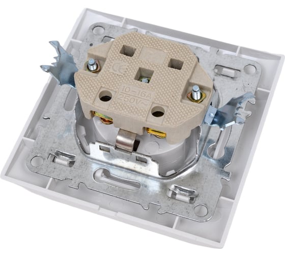 Розетка ARTSUN керамическая с заземлением (встраиваемая) STANDART SO 16-1E-W(C )