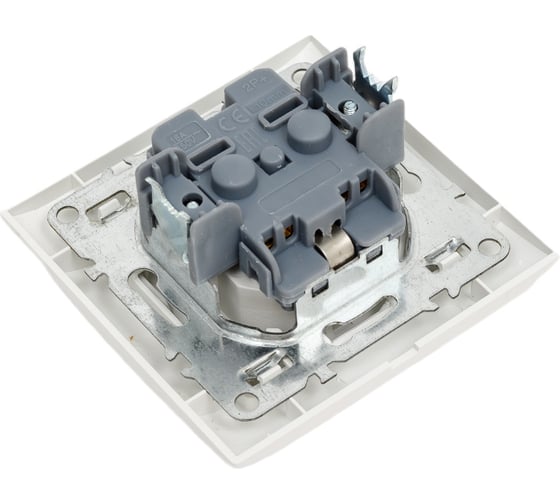 Розетка ARTSUN одинарная с крышкой (встраиваемая) STANDART SO 16-1EC-W(C )