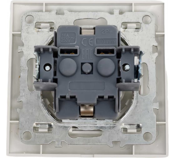 Розетка ARTSUN одинарная с крышкой (встраиваемая) STANDART SO 16-1EC-W(C )