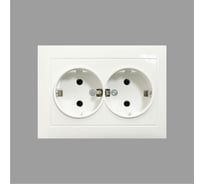 Розетка ARTSUN керамическая двойная с заземлением (встраиваемая) STANDART SO 16-2E-WС