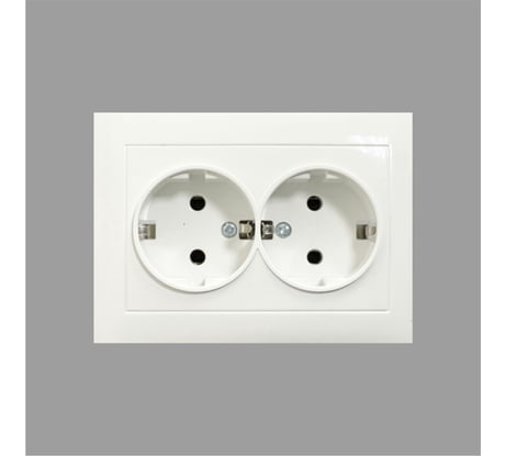 Розетка ARTSUN керамическая двойная с заземлением (встраиваемая) STANDART SO 16-2E-WС