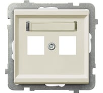 Накладка компьютерной розетки Ospel Sonata 2-й, без рамки, бежевый GPK-2R/p/27