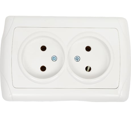 Розетка двойная без заземления ARTSUN (встраиваемая) (PC-поликарбонат) OPTIMAL SO 10-2-W