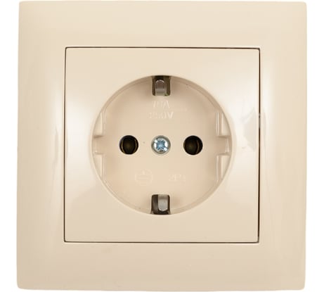 Розетка ARTSUN керамическая с заземлением (встраиваемая) слоновая кость С/З STANDART 01-0203-02