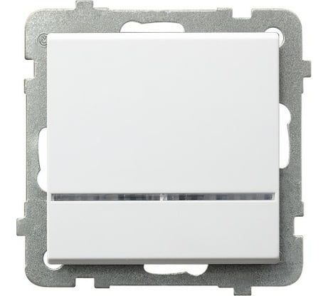 Выключатель Ospel Sonata, 1-клавишный, с подсветкой, без рамки, белый LP-1RS/m/00