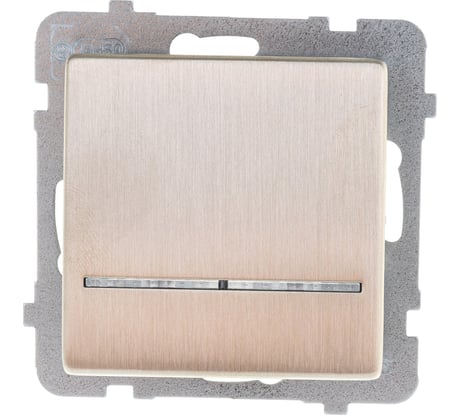 Выключатель Ospel Sonata, 1-клавишный, с контрольной с подсветкой, без рамки, медь LP-12RMS/m/44