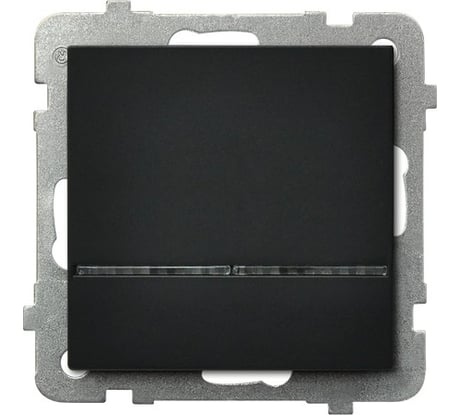 Выключатель Ospel Sonata 1-клавишный, с подсветкой, без рамки, черный металлик LP-1RS/m/33