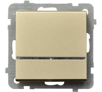 Выключатель Ospel Sonata, 1-клавишный с подсветкой, без рамки, шампанский золотой LP-1RS/m/39