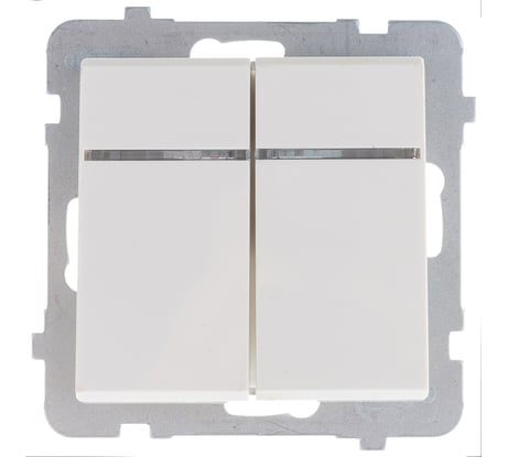 Выключатель Ospel Sonata, 2-клавишный, с подсветкой, без рамки, бежевый LP-2RS/m/27