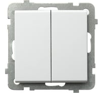 Выключатель Ospel Sonata, 2-клавишный, без рамки, белый LP-2R/m/00