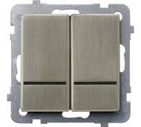 Выключатель Ospel Sonata, 2-клавишный, с подсветкой, без рамки, медь LP-2RMS/m/44