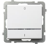 Выключатель Ospel Sonata, 2-полюсный, с подсветкой, без рамки, белый LP-11RS/m/00