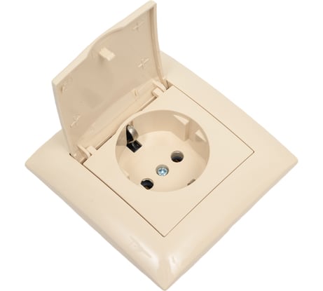 Розетка ARTSUN одинарная с крышкой с заземлением STANDART01-0205-02