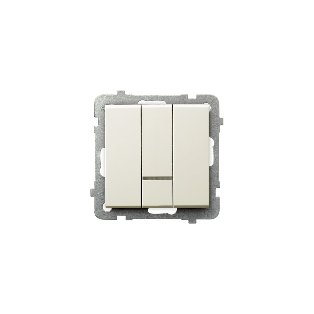 Выключатель Ospel Sonata, 3-клавишный, с подсветкой, без рамки, бежевый ...