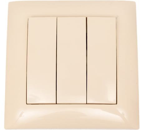 Выключатель трехклавишный ARTSUN слоновая кость встраиваемый STANDART 01-0103-02