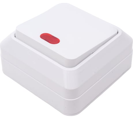 Выключатель одноклавишный ARTSUN с индикатром накладной BASIC SW 10-1B-W