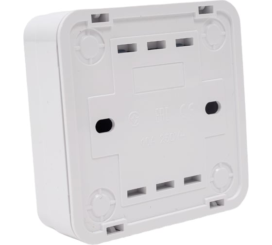 Выключатель двухклавишный ARTSUN с индикатором накладной BASIC SW 10-2B-W
